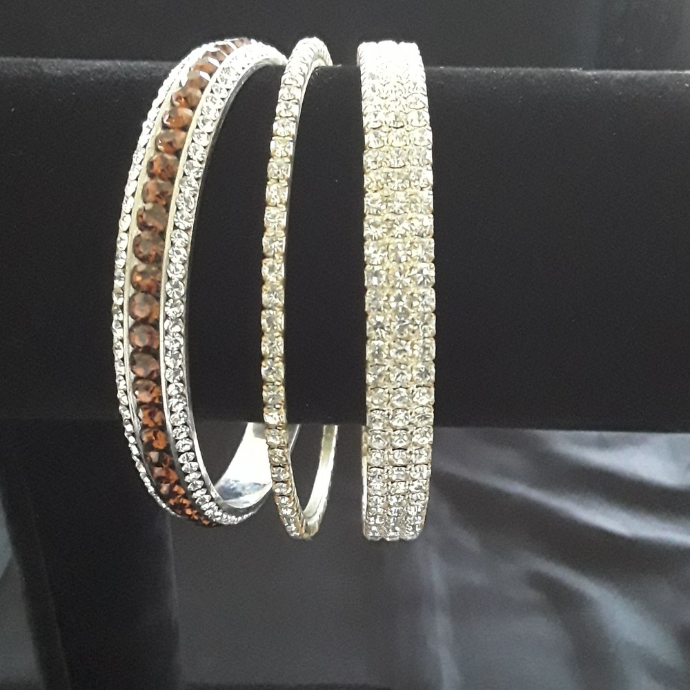 Three bangles with stone